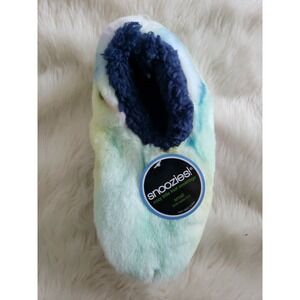 Snoozies Blue Cotton Candy Multi Pastels Soft Slippers Shoes Women Small 5-6
